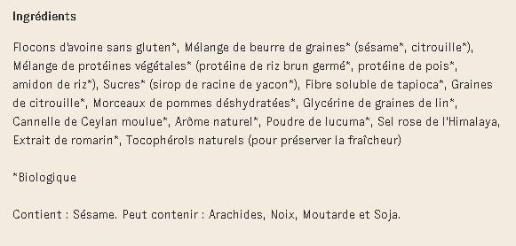 Barre de nutrition bio - à l'unité